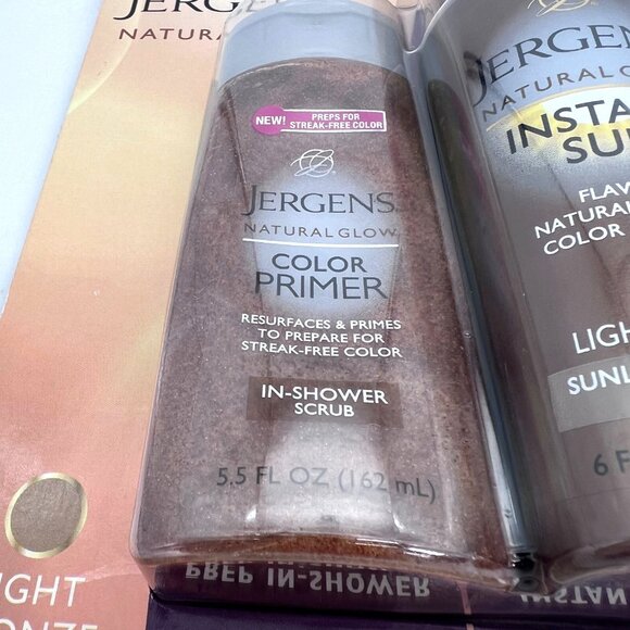 Jergens Natural Glow Exclusive Tanning Collection Light Bronze Sunless Gold New - Picture 4 of 14